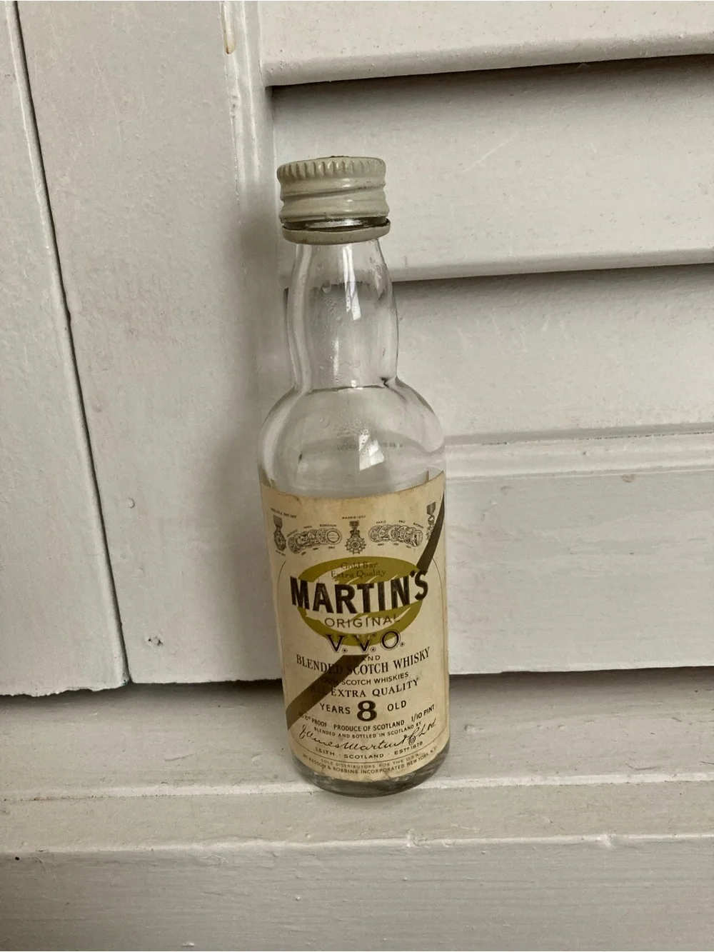 Martin's Original Blended Scotch Whisky Mini Bottle - vintage EMPTY
